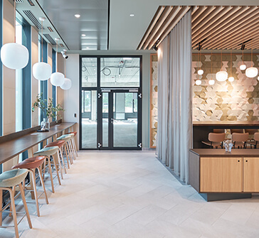 modern kitchen in office building
