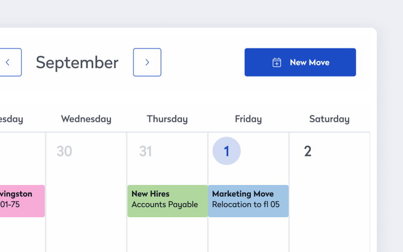 Move request calendar example