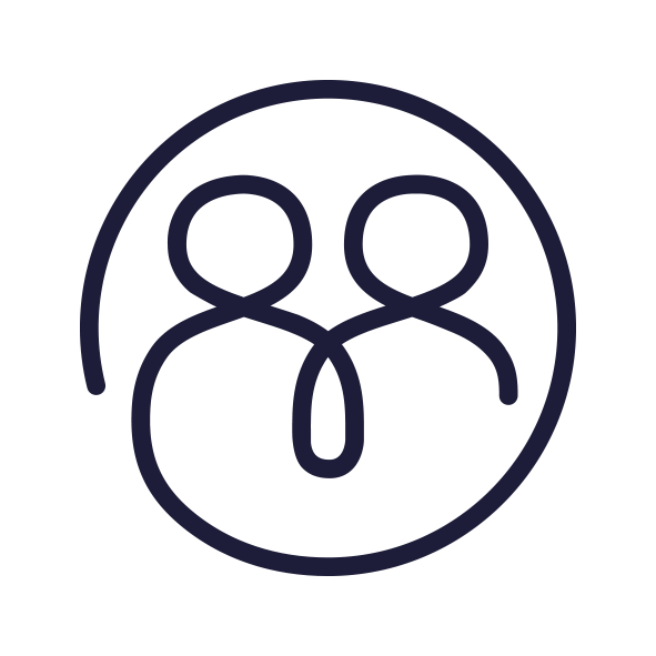 two people circle icon