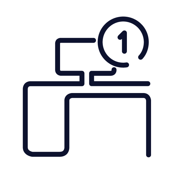 desk with computer icon