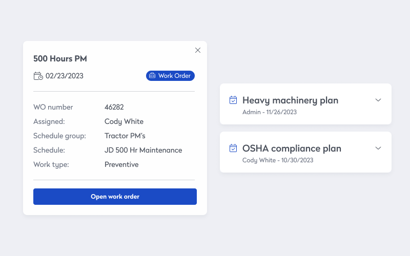 Properly planned inspections and tasks examples